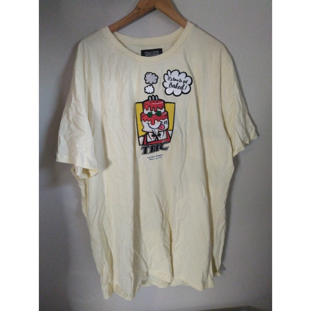 Wedding Cake Shirt 3XL It's Time To Get Baked THC Graphic Tee Wake Bake & Cake
